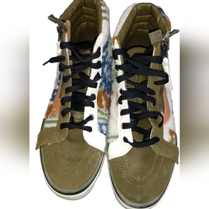 Vans sk8 hi reissue cap sherpa mixed‎ textile sneakers men's size 8.5 wo…